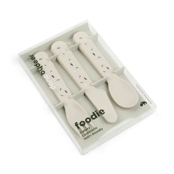 DONE BY DEER Foodie Cutlery set Confetti - Sand