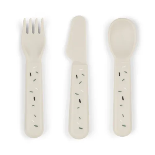 DONE BY DEER Foodie Cutlery set Confetti - Sand