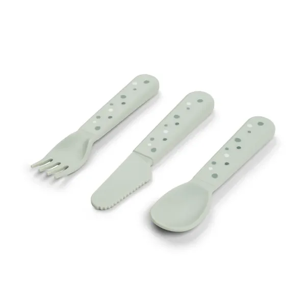 DONE BY DEER Foodie Cutlery set Happy Dots  - Green