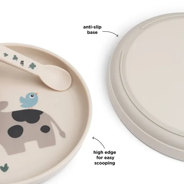 DONE BY DEER Foodie Plate Tiny Farm - Sand