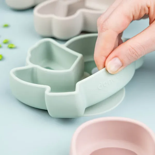 DONE BY DEER Silicone Stick&Stay Snack Plate Birdee - Powder