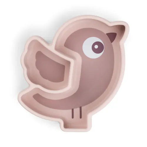 DONE BY DEER Silicone Stick&Stay Snack Plate Birdee - Powder