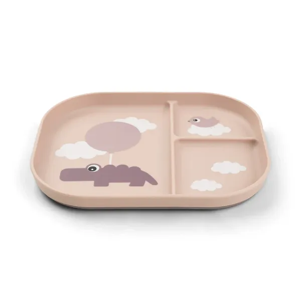 DONE BY DEER Foodie Compartment Plate Happy Clouds - Powder