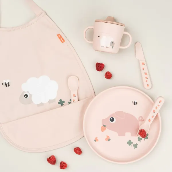 DONE BY DEER Foodie Plate Tiny Farm - Powder