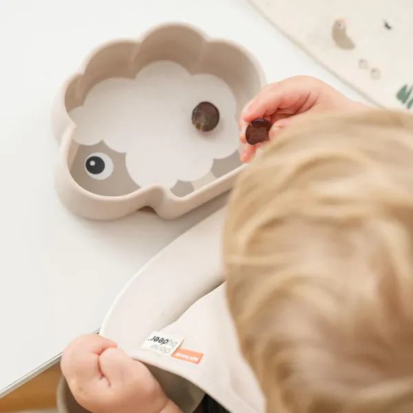 DONE BY DEER Silicone Stick&Stay Bowl Sheepy - Sand