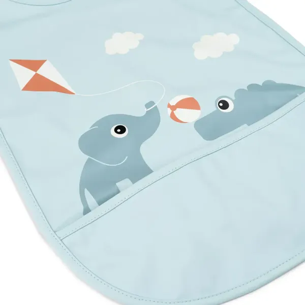 DONE BY DEER Bib with Velcro Playground - Blue