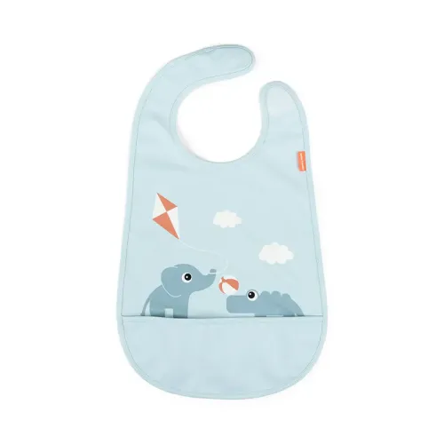 DONE BY DEER Bib with Velcro Playground - Blue
