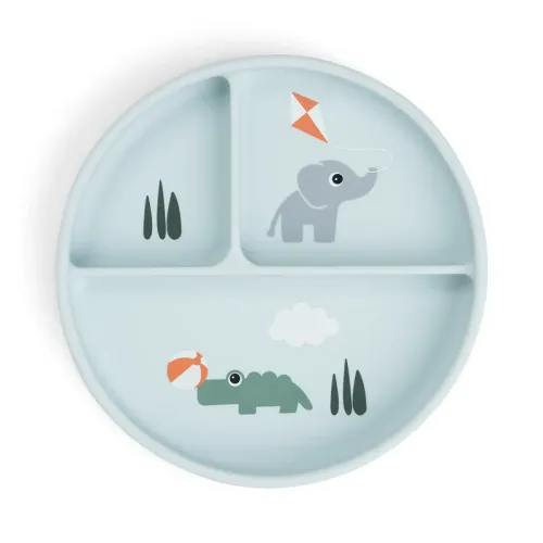 DONE BY DEER Stick&Stay Compartment Plate Playground - Blue