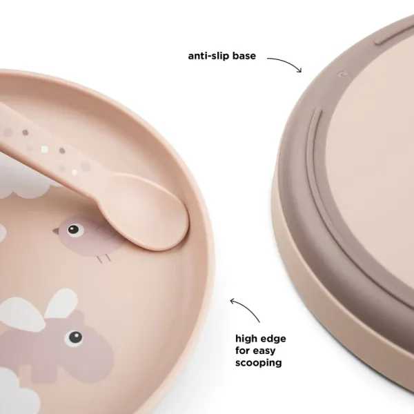 DONE BY DEER Foodie Plate Happy Clouds - Powder