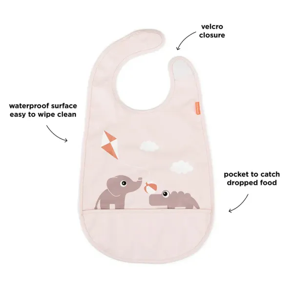 DONE BY DEER Bib with Velcro Playground - Powder