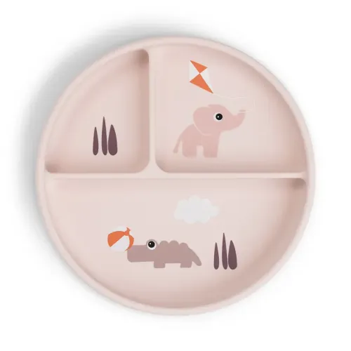 DONE BY DEER Stick&Stay Compartment Plate Playground - Powder
