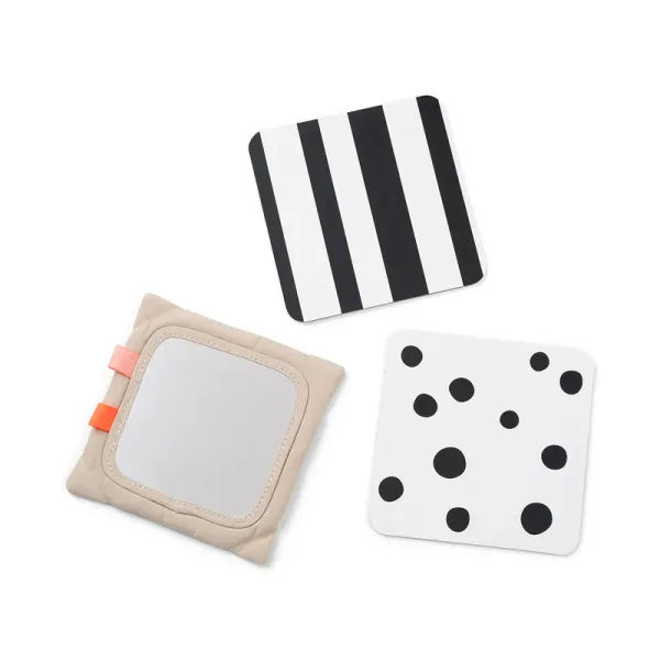 DONE BY DEER Baby contrast card holder Deer friends - Sand