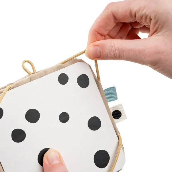 DONE BY DEER Baby contrast card holder Deer friends - Sand