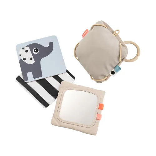 DONE BY DEER Baby contrast card holder Deer friends - Sand