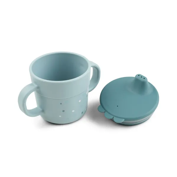 DONE BY DEER Foodie Spout cup Happy Dots - Blue