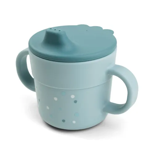 DONE BY DEER Foodie Spout cup Happy Dots - Blue