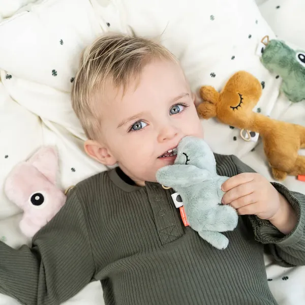 DONE BY DEER Tiny Sensory Rattle Elphee  - Blue