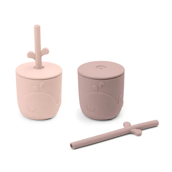 DONE BY DEER Peekaboo Straw Cup 2pcs Wally - Powder
