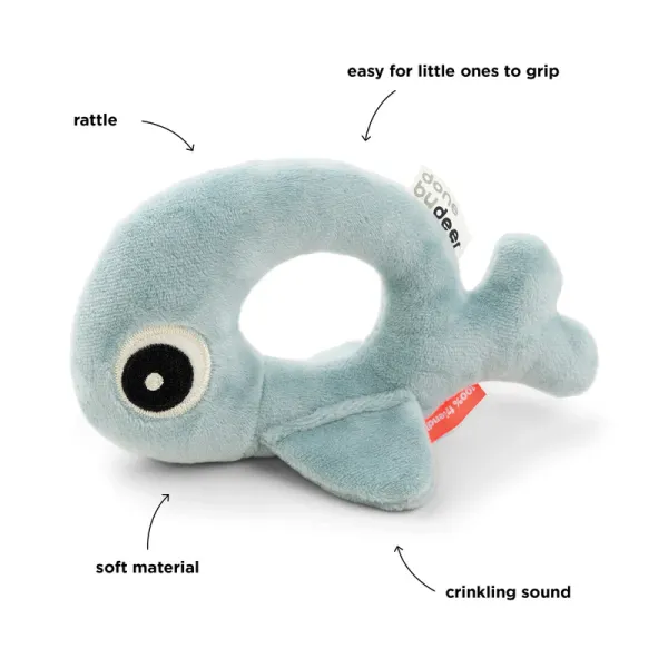 DONE BY DEER Ring Rattle Wally - Blue