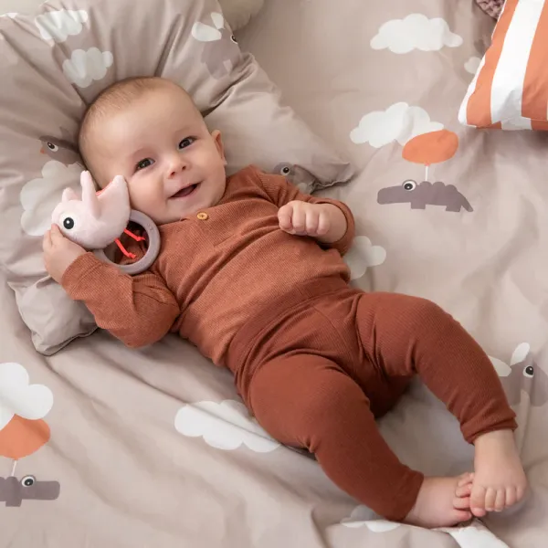 DONE BY DEER Sensory Rattle with Teether Birdee - Powder