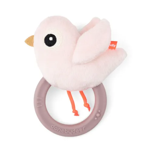DONE BY DEER Sensory Rattle with Teether Birdee - Powder
