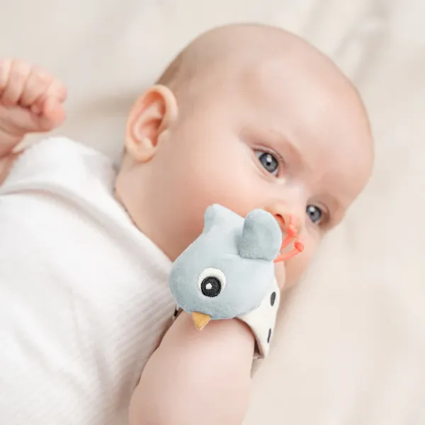 DONE BY DEER Wrist Rattle set Happy Clouds - Blue