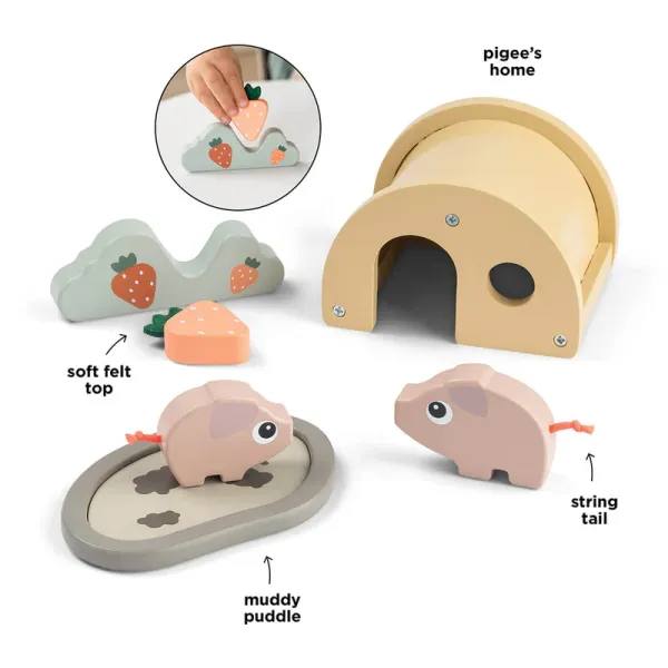 DONE BY DEER Play set Tiny Farm Pigee - mix colour