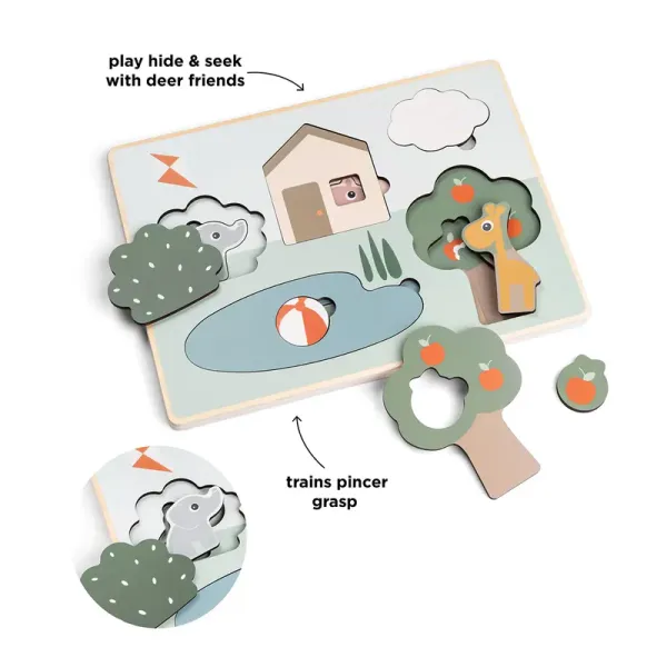 DONE BY DEER Layer Puzzle Deer Friends - mix colour