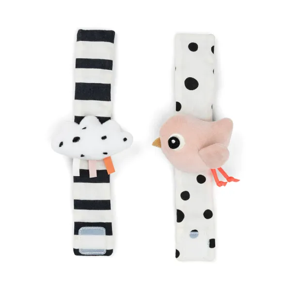 DONE BY DEER Wrist Rattle set Happy Clouds - Powder