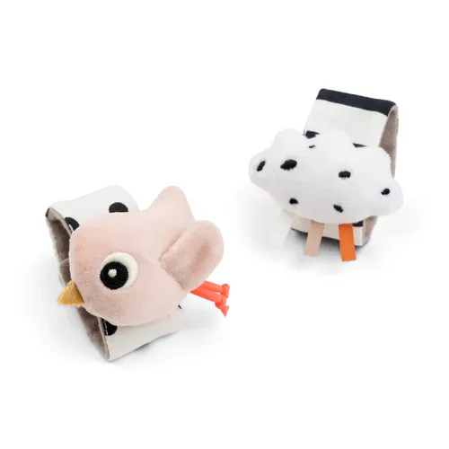 DONE BY DEER Wrist Rattle set Happy Clouds - Powder