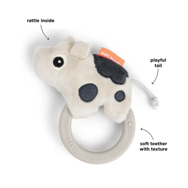 DONE BY DEER Sensory Rattle with Teether Dotti - Sand