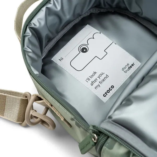 DONE BY DEER Kids Insulated Lunch Bag Croco - Green