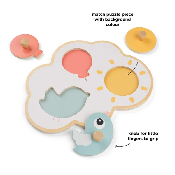 DONE BY DEER First Peg Puzzle Happy Clouds - mix colour