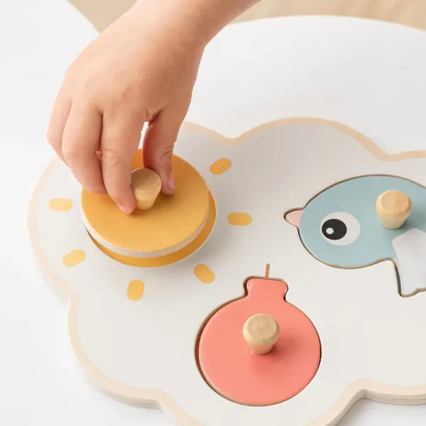 DONE BY DEER First Peg Puzzle Happy Clouds - mix colour