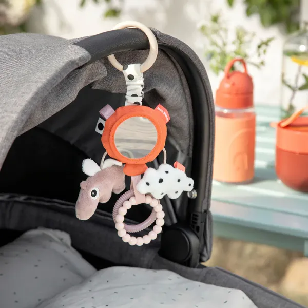 DONE BY DEER To go Activity Mirror Happy Clouds - Papaya