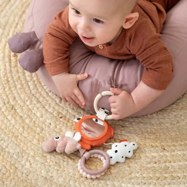 DONE BY DEER To go Activity Mirror Happy Clouds - Papaya