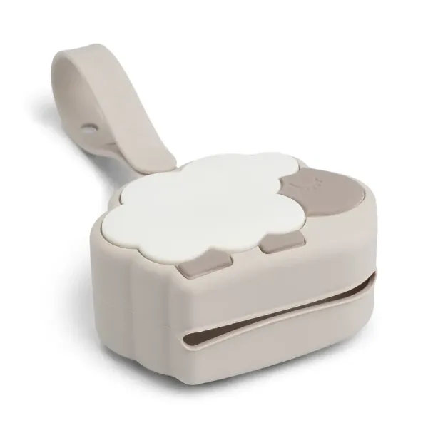 DONE BY DEER Silicone Pacifier Pouch Sheepy - Sand