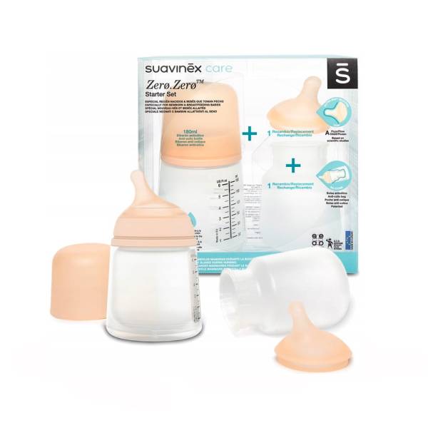 SUAVINEX Zero.Zero Anticolic Bottle Set 180ml - Fair Skin