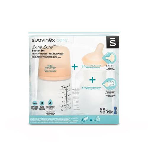 SUAVINEX Zero.Zero Anticolic Bottle Set 180ml - Fair Skin