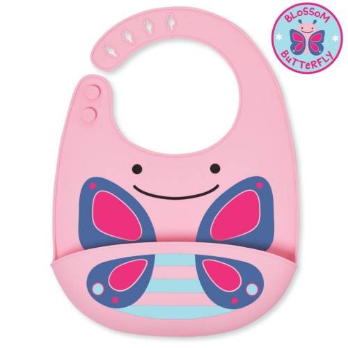 SKIP HOP Zoo Bib Fold & Go Silicone Butterfly