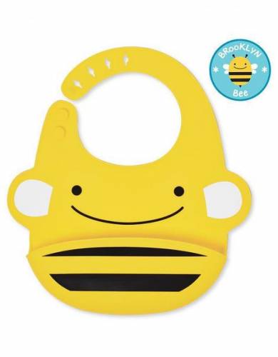 SKIP HOP Zoo Bib Fold & Go Silicone Bee